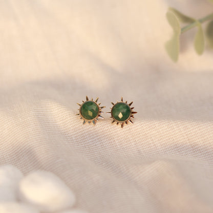 Sunlit Green | Ohrstecker | Aventurin | gold | grün