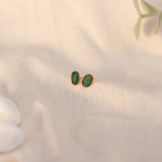 Green Essence | Mini Ohrstecker | Aventurin | gold | grün