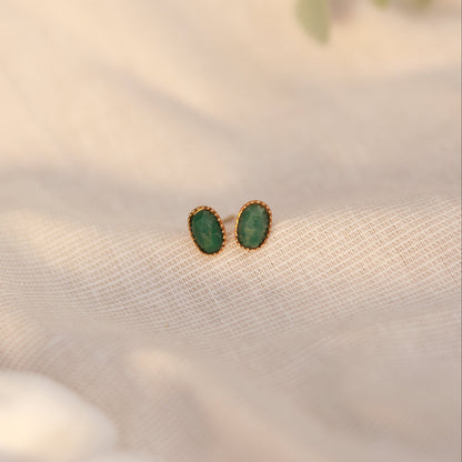 Green Essence | Mini Ohrstecker | Aventurin | gold | grün