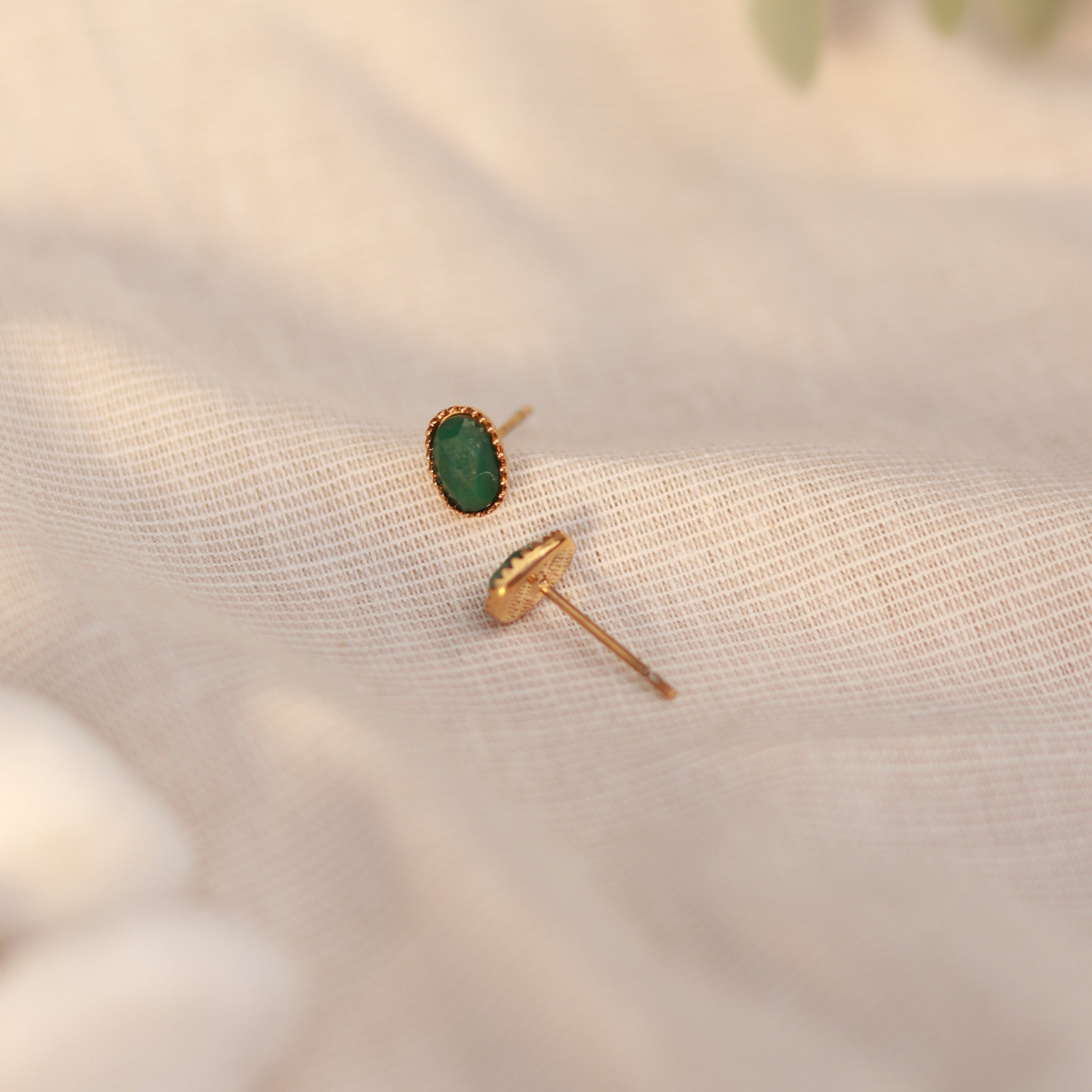 Green Essence | Mini Ohrstecker | Aventurin | gold | grün