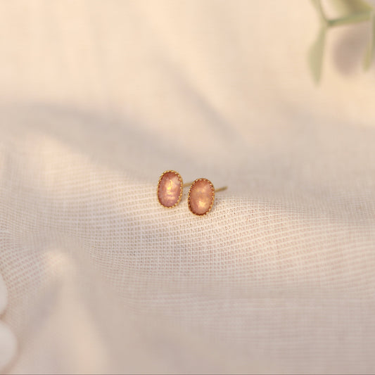 Rose Glow | Mini Ohrstecker | Spinell | gold | rosé