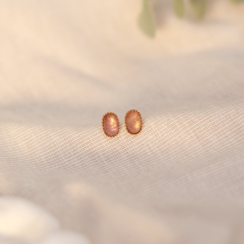 Rose Glow | Mini Ohrstecker | Spinell | gold | rosé