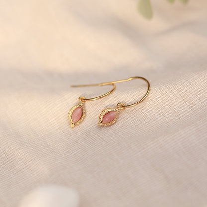 Rosy Charm | Creolen | Rhodonit Anhänger | gold | altrosa