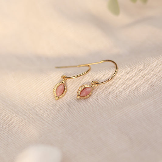 Rosy Charm | Creolen | Rhodonit Anhänger | gold | altrosa