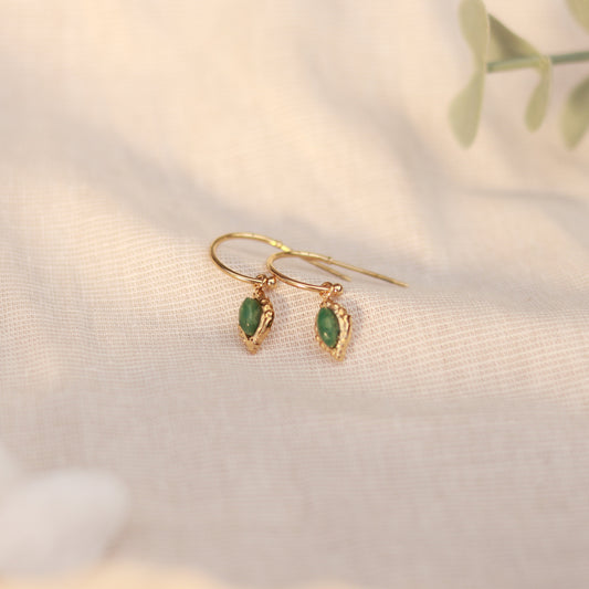 Green Serenity | Creolen | Aventurin Anhänger | gold | grün