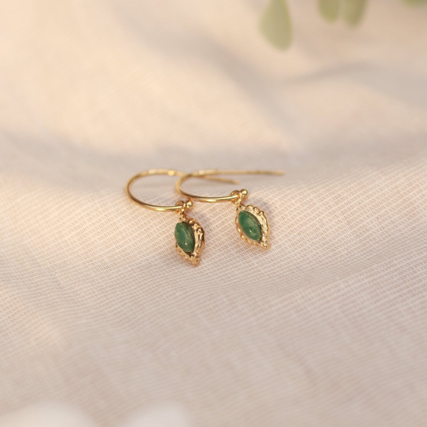Green Serenity | Creolen | Aventurin Anhänger | gold | grün