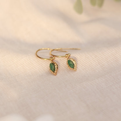 Green Serenity | Creolen | Aventurin Anhänger | gold | grün
