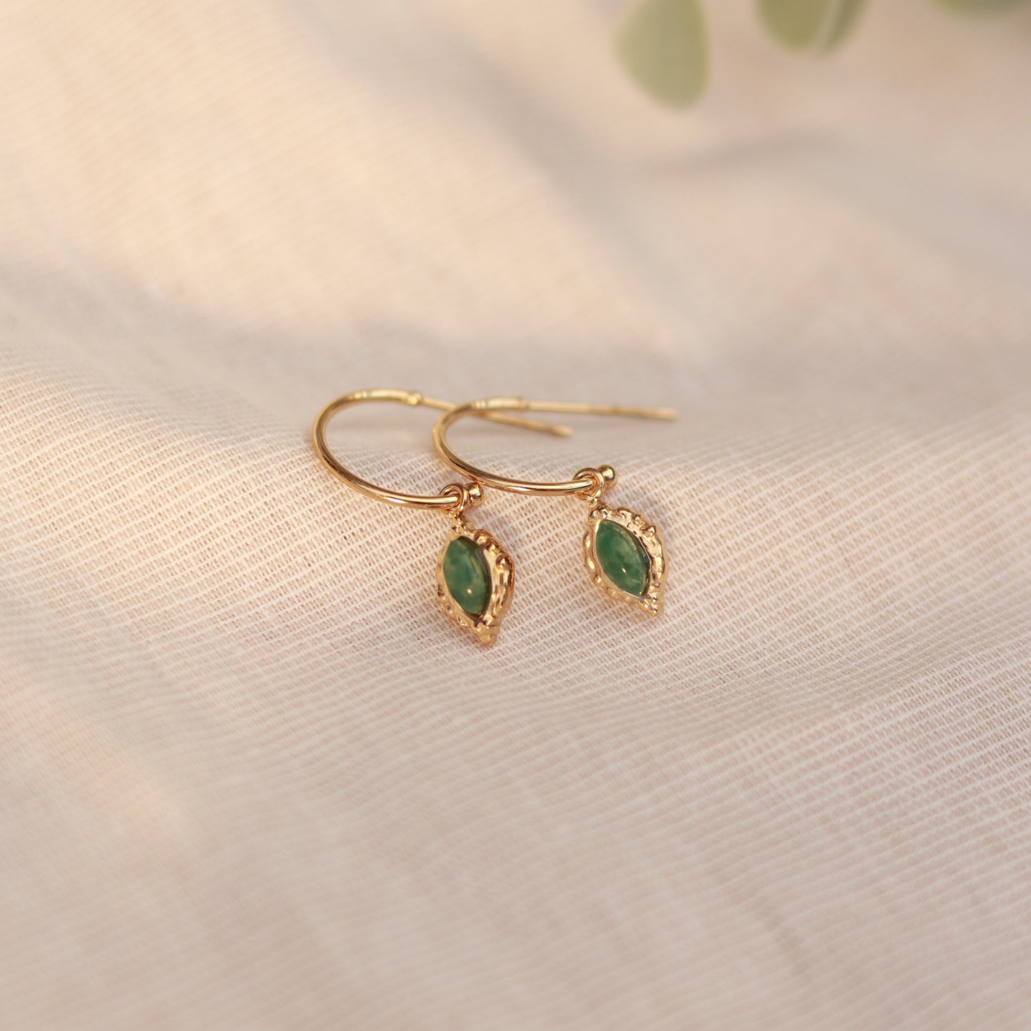 Green Serenity | Creolen | Aventurin Anhänger | gold | grün