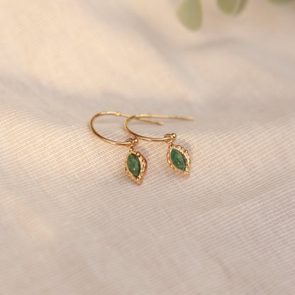 Green Serenity | Creolen | Aventurin Anhänger | gold | grün