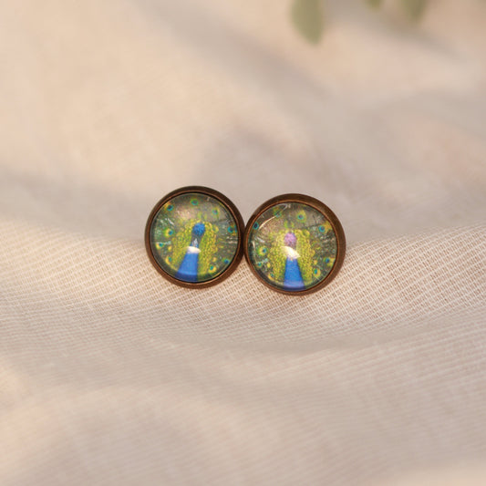 Celestial Peacock | Ohrstecker | Pfau Design