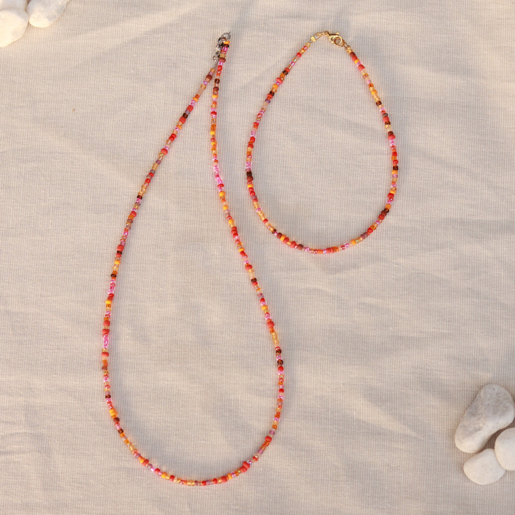 Corallia | Perlenkette | Sommerkette | Fußkettchen | Armband | individuell
