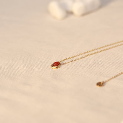 Scarlet Glow | Halskette mit rotem Jaspis Anhänger | gold | hellrot