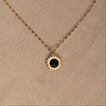 Eclipse Glow | Halskette mit Zirkon Anhänger | gold | schwarz