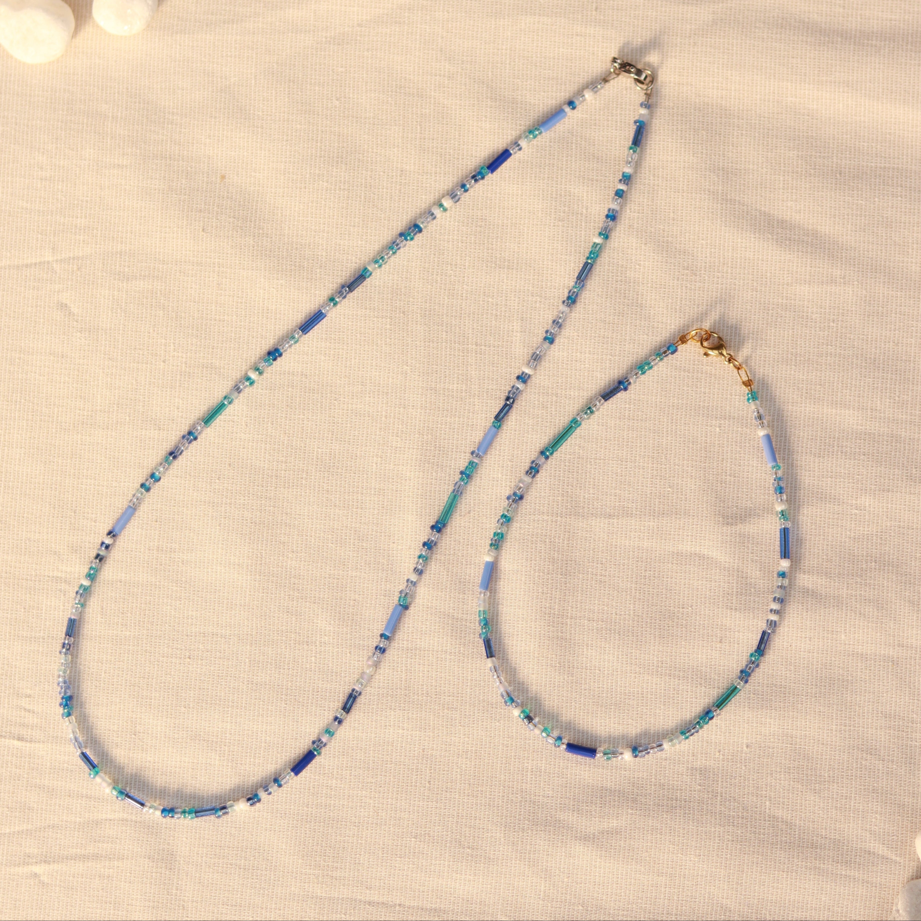 Azure | Perlenkette | Sommerkette | Fußkettchen | Armband | individuell