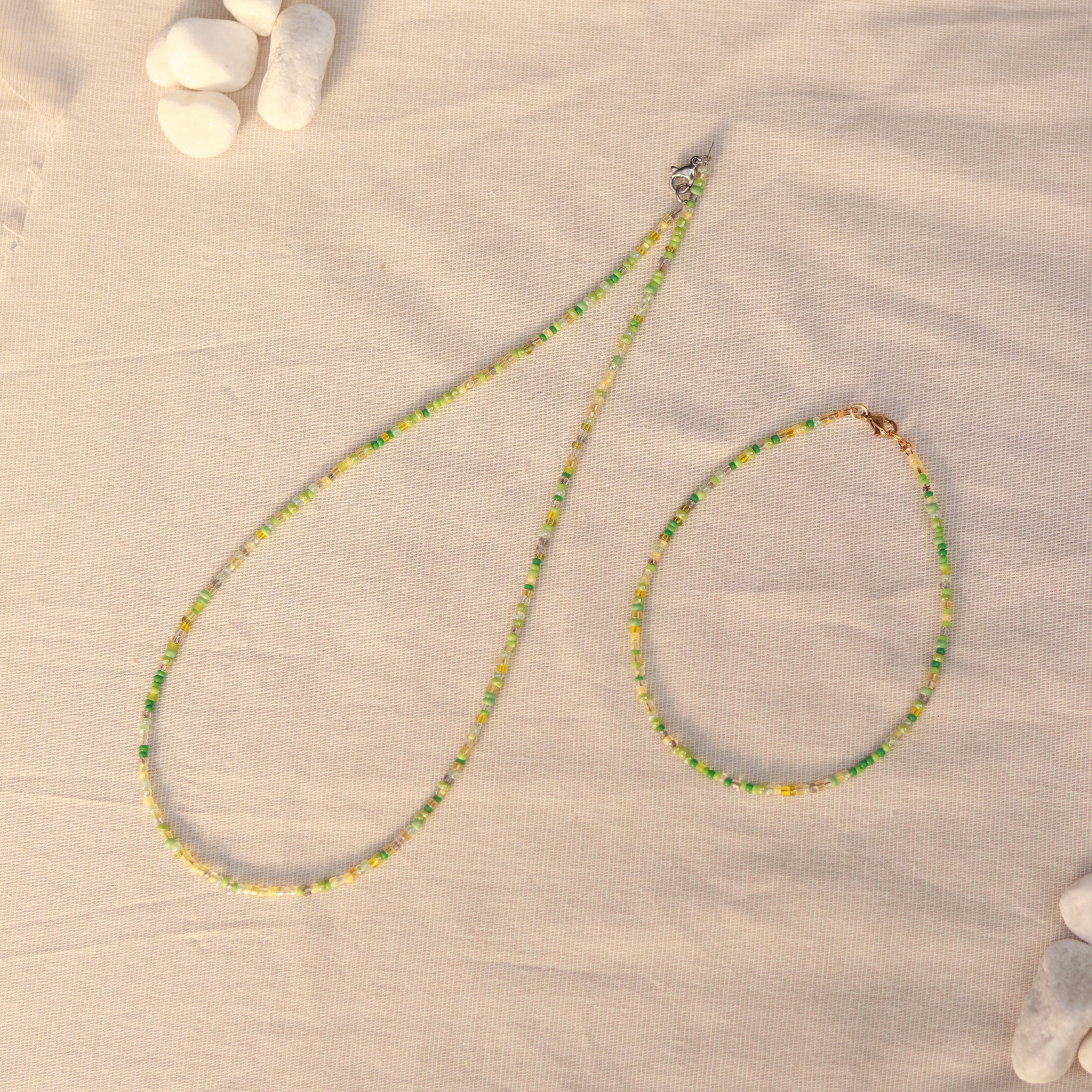 Limonella | Perlenkette | Sommerkette | Fußkettchen | Armband | individuell