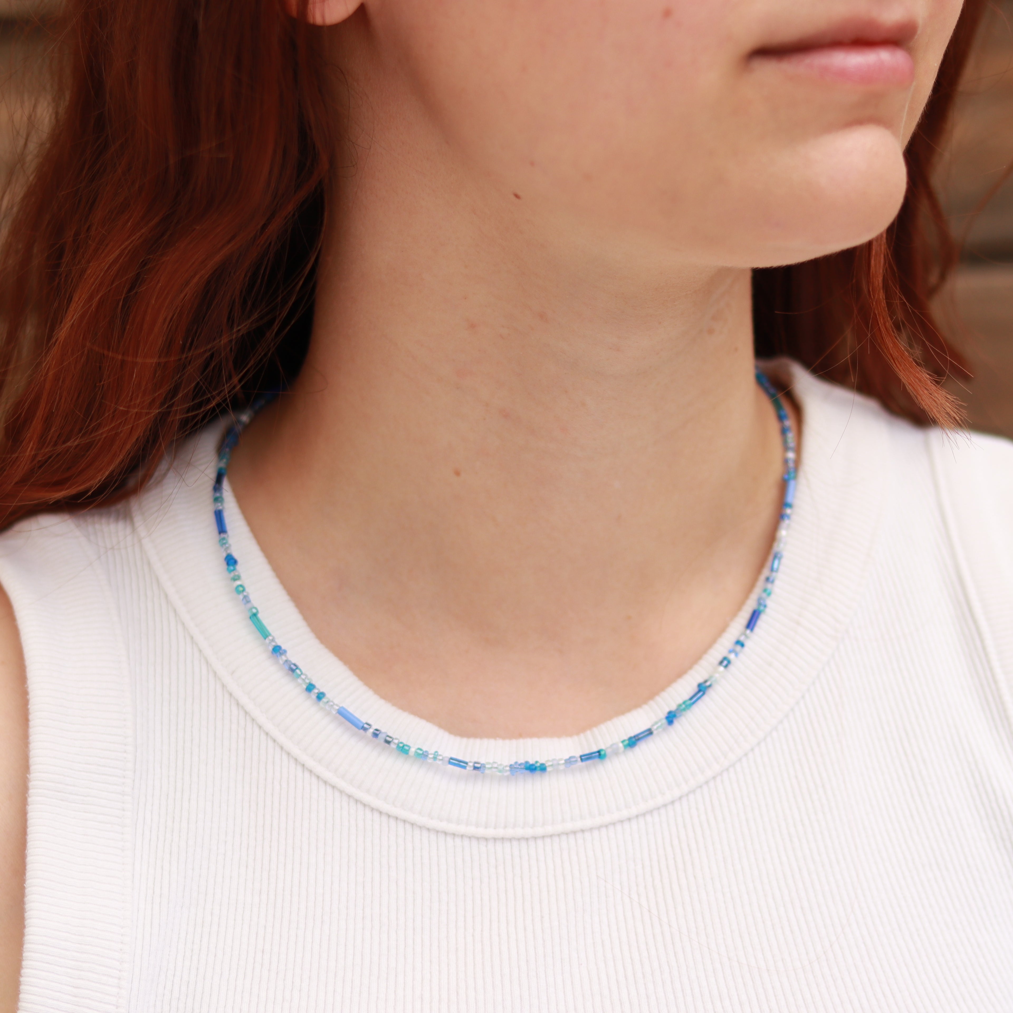 Azure | Perlenkette | Sommerkette | Fußkettchen | Armband | individuell