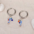 Lively Loops | Creolen | Perlenmix Anhänger | silber | blau