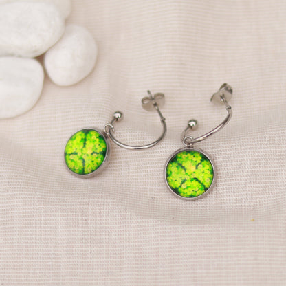 Fortuna Charm | Creolen | Cabochon Anhänger | silber | grün
