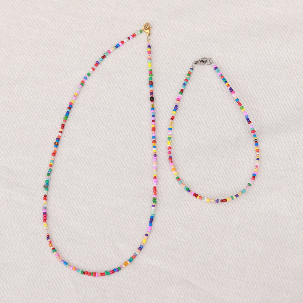 Perlenkette bunt | Sommerkette | Fußkettchen | Armband