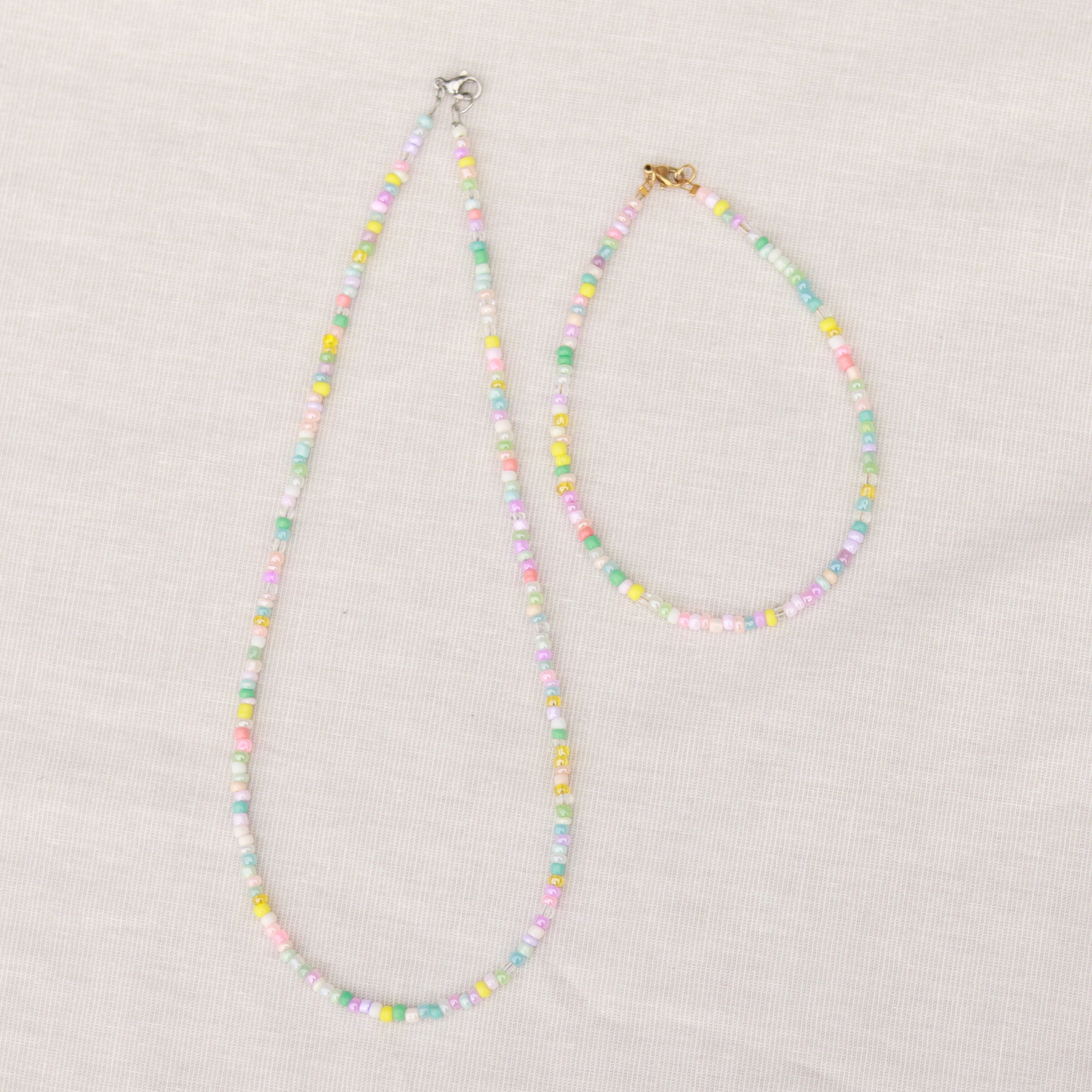 Cotton Candy | Perlenkette | Fußkette | Armband | individuell