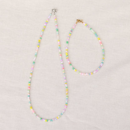 Cotton Candy | Perlenkette | Fußkette | Armband | individuell