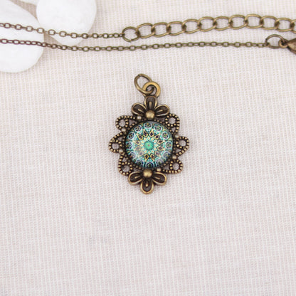 Cabochon Charm | Halskette | bronzefarben