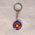 Bunte Schlüsselanhänger Mandala bronzefarbene Anhänger