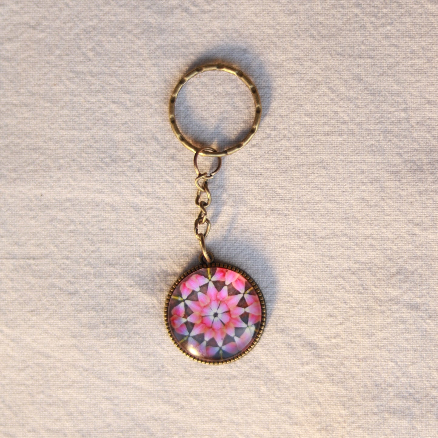 Bunte Schlüsselanhänger Mandala bronzefarbene Anhänger