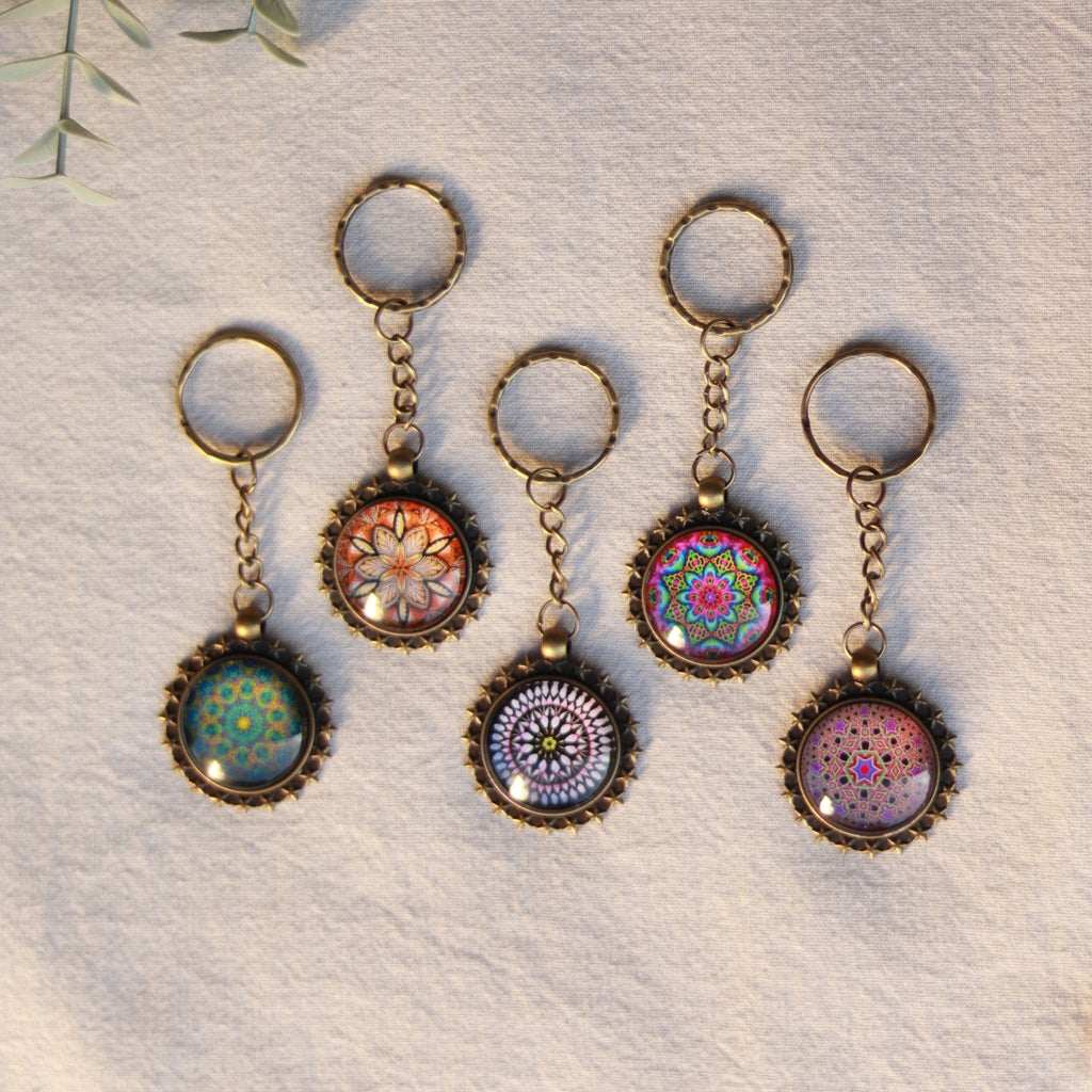 Schlüsselanhänger Mandala bronzefarben