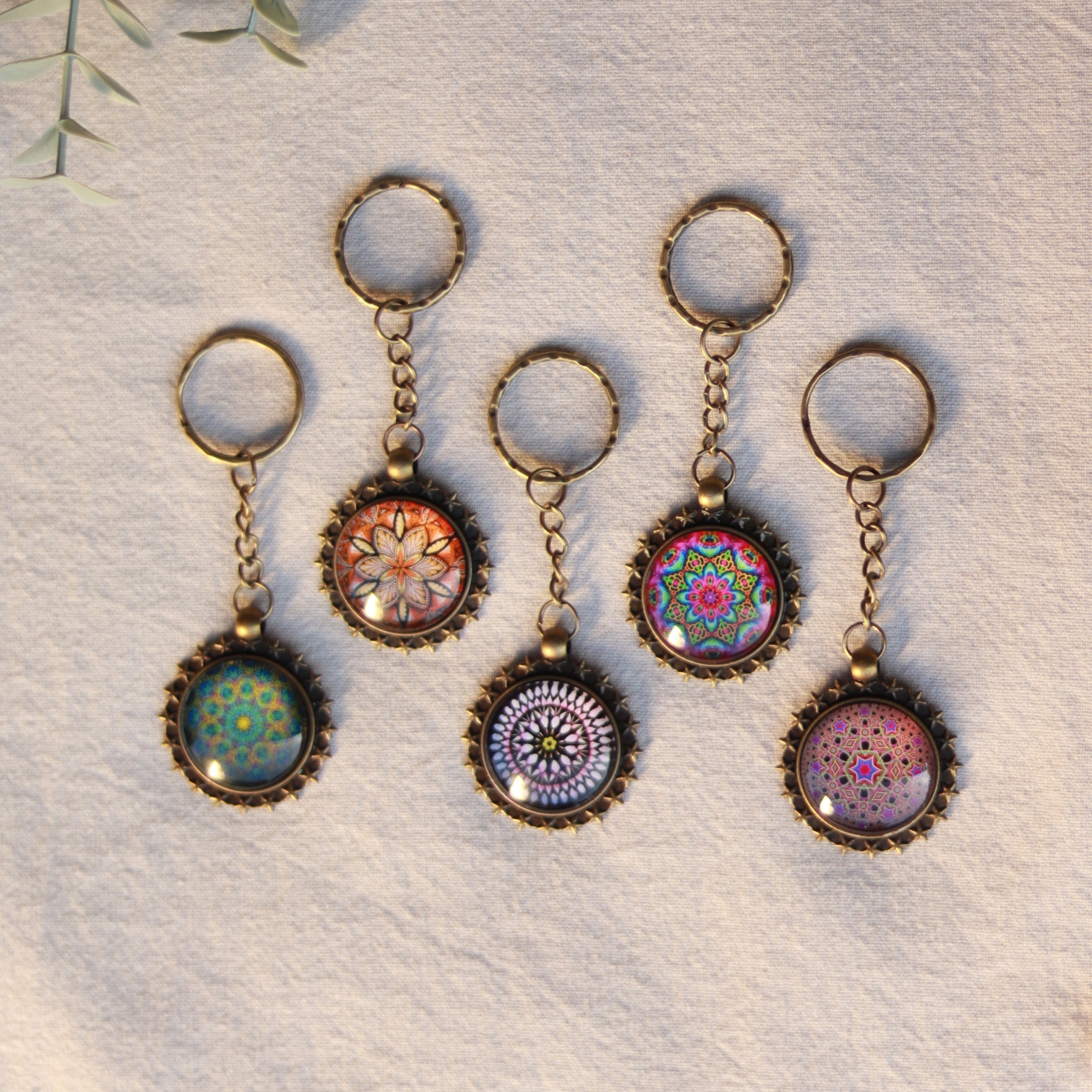 Schlüsselanhänger Mandala bronzefarben