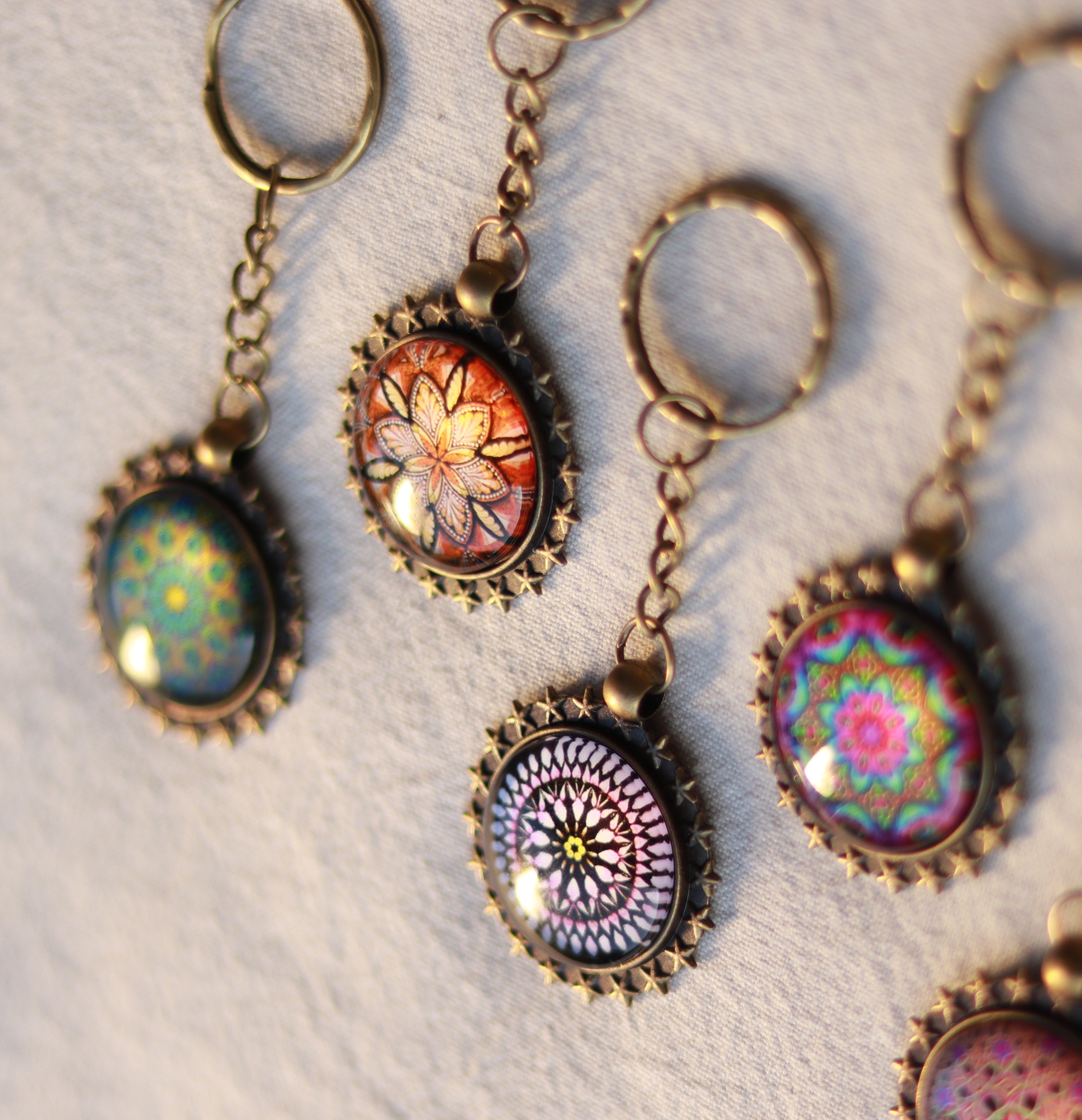 Schlüsselanhänger Mandala bronzefarben