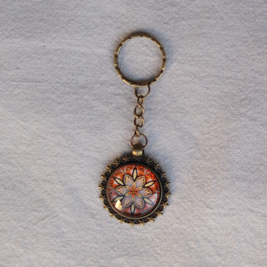 Schlüsselanhänger Mandala bronzefarben