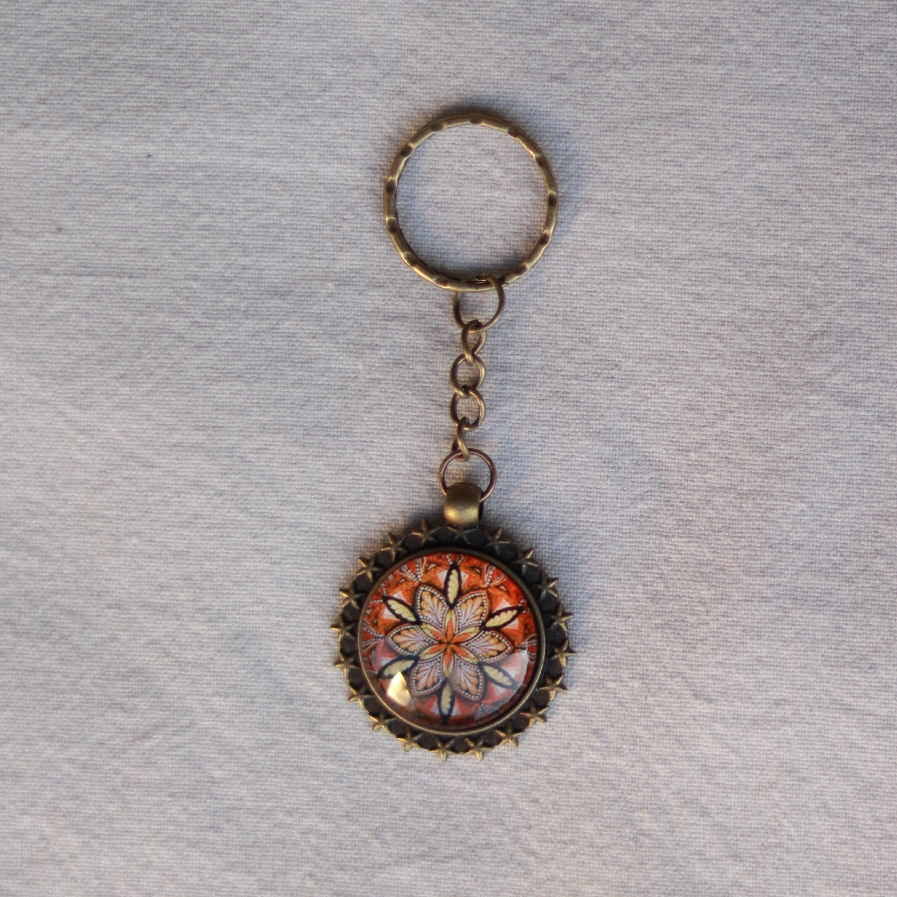 Schlüsselanhänger Mandala bronzefarben