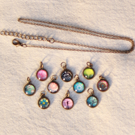 Cabochon Charm | Halskette | bronzefarben