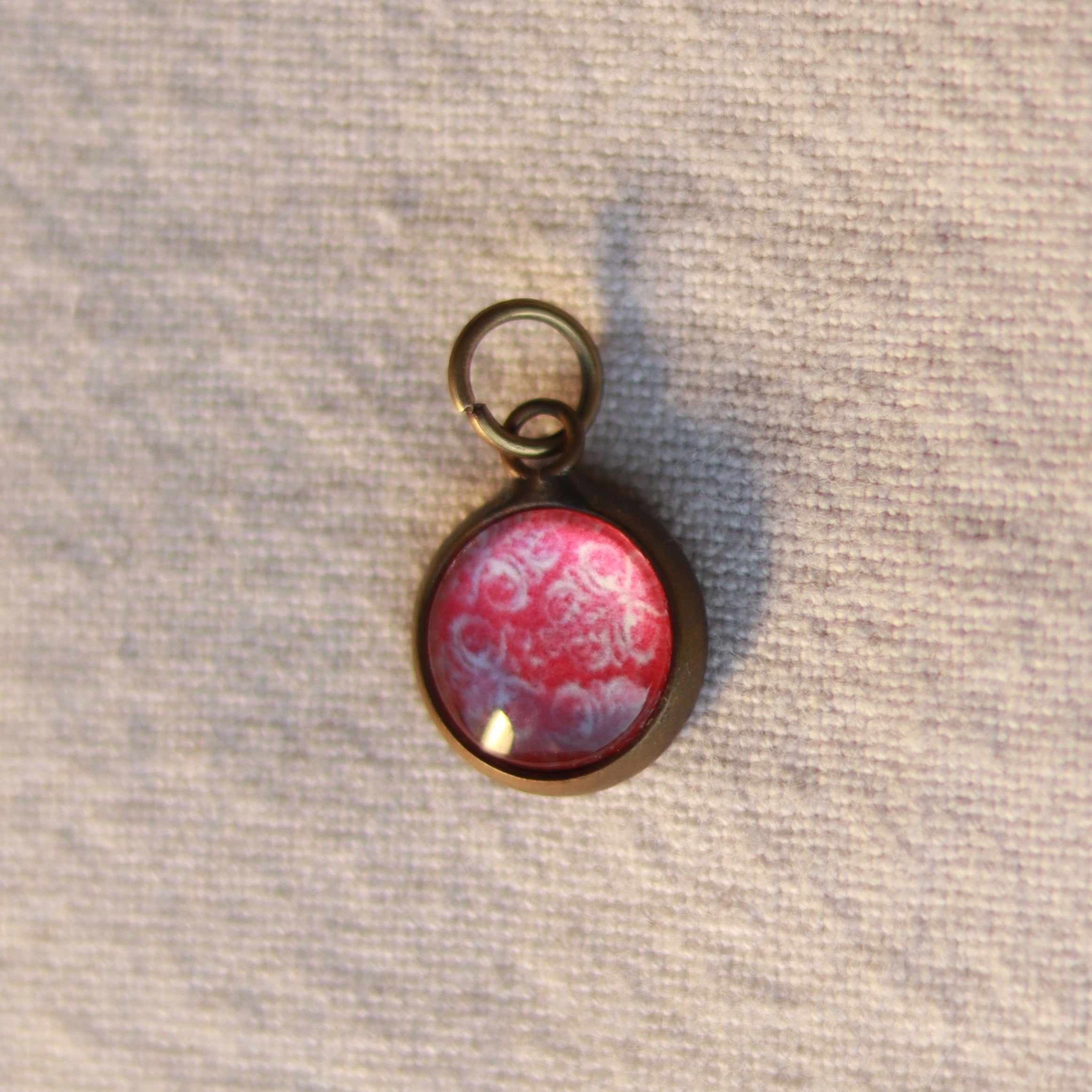 Cabochon Kette | Halskette mit Anhänger | bronzefarben