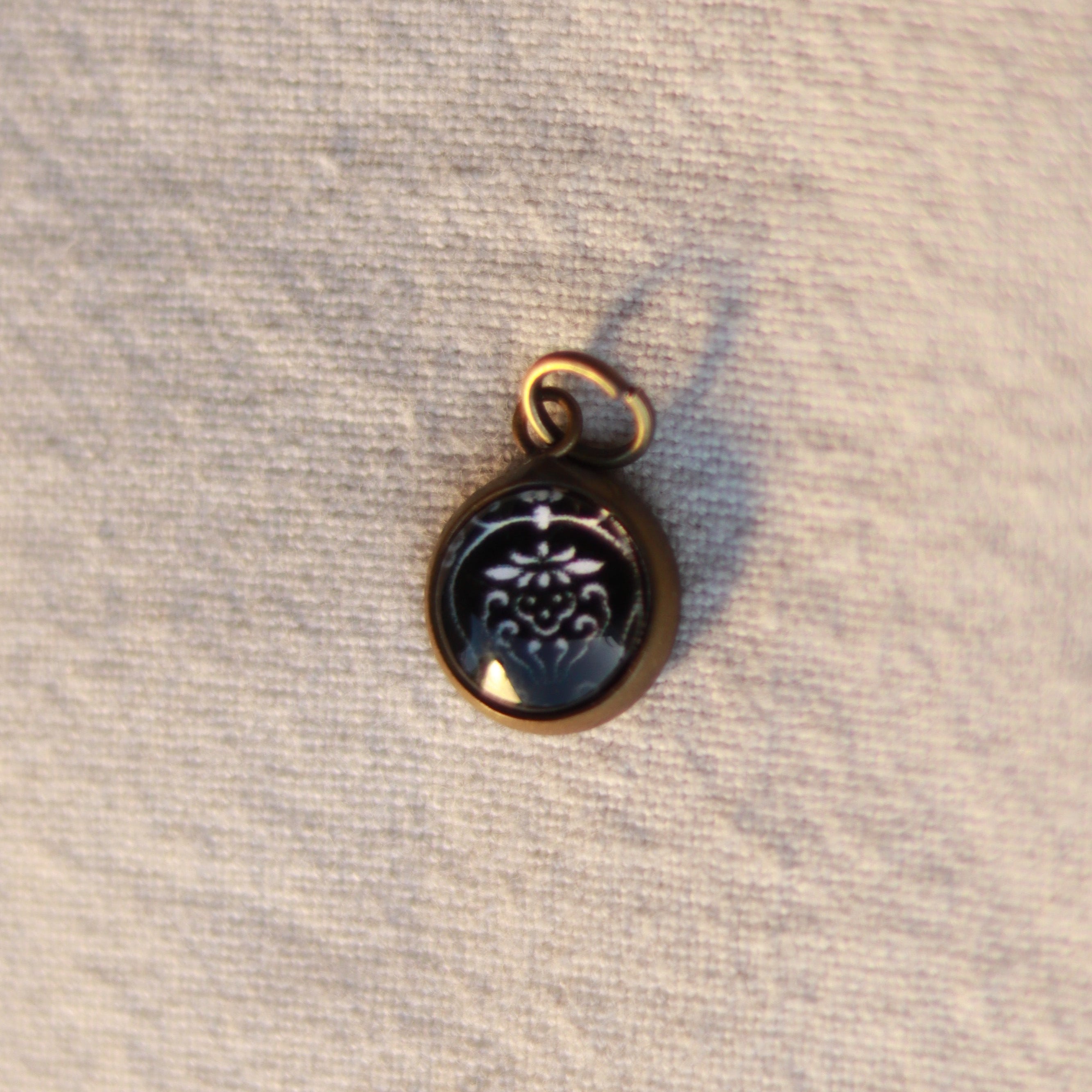 Cabochon Kette | Halskette mit Anhänger | bronzefarben