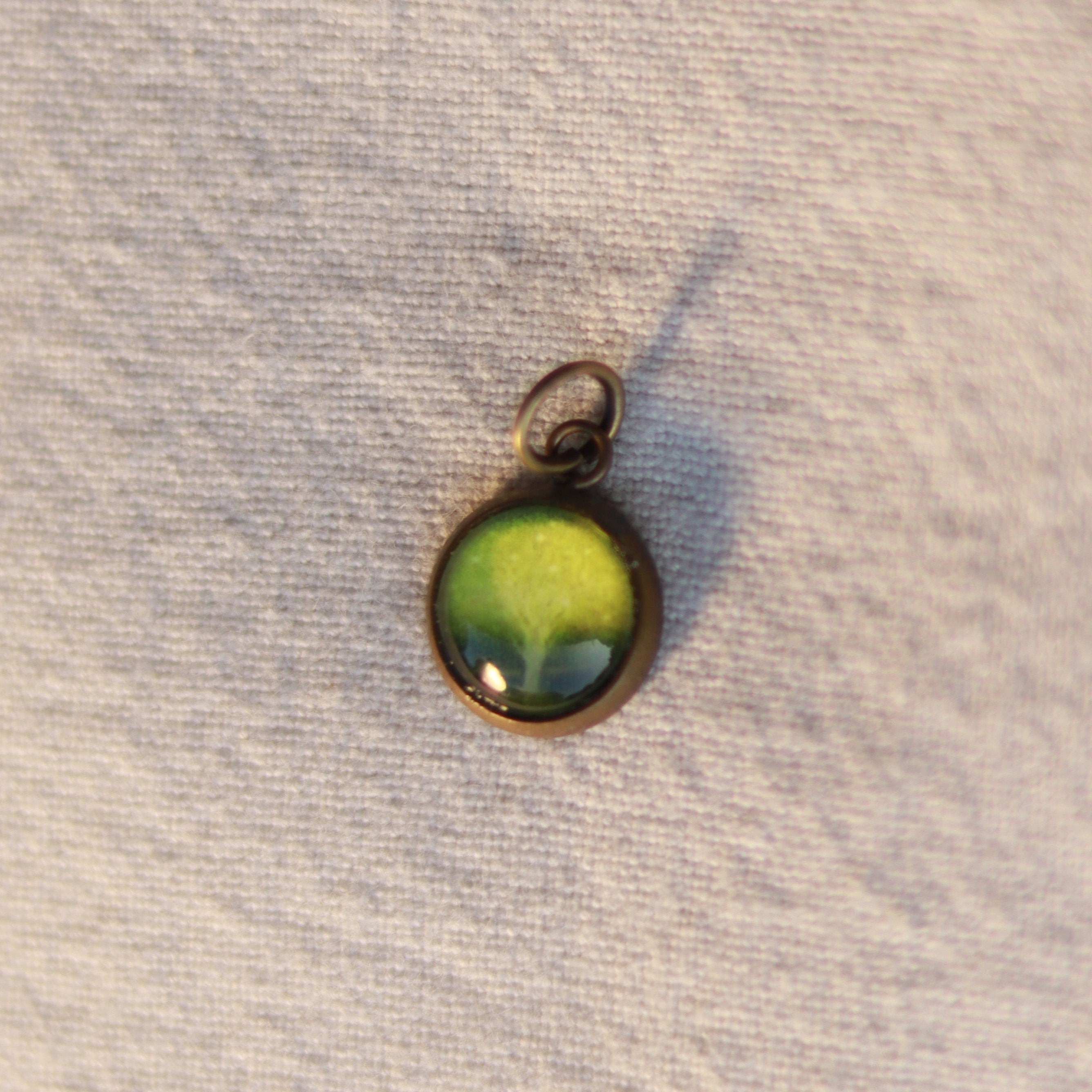 Cabochon Kette | Halskette mit Anhänger | bronzefarben
