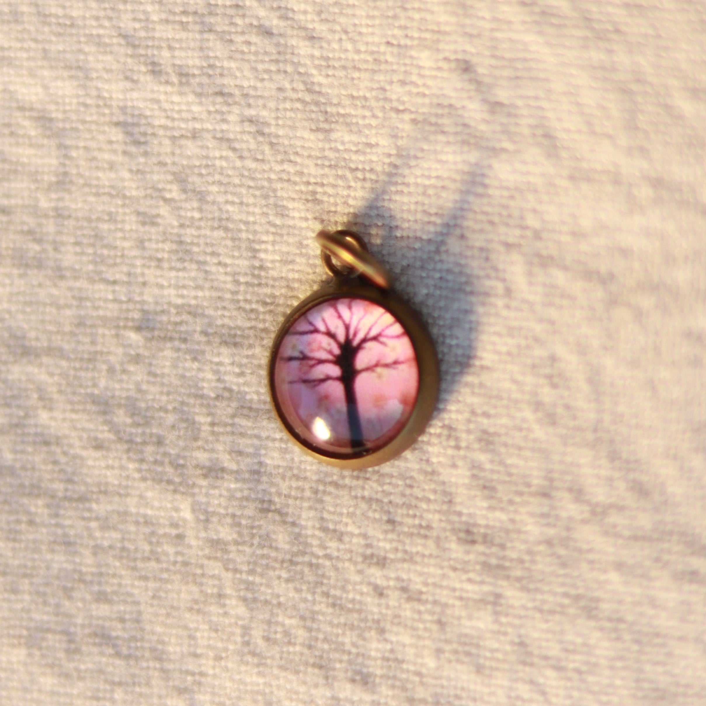 Cabochon Kette | Halskette mit Anhänger | bronzefarben