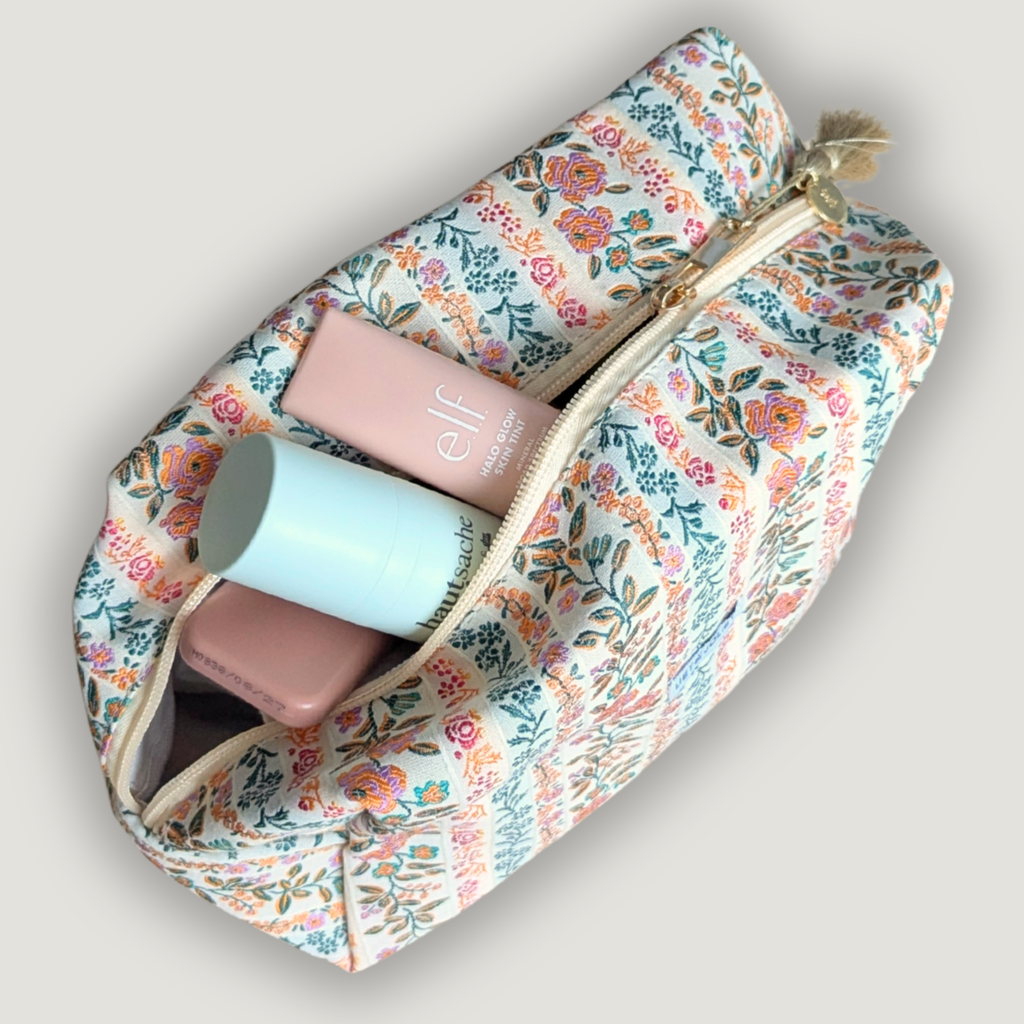 Make-Up-Tasche | Groß | Blumen
