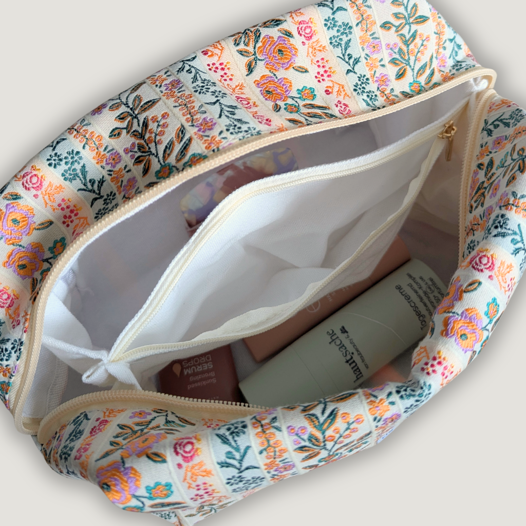 Make-Up-Tasche | Groß | Blumen