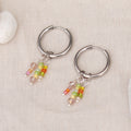 Harmony Hoops | Creolen | Perlenmix Anhänger | silber | bunt
